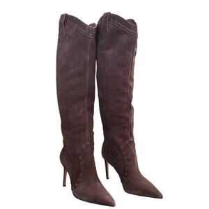 Schutz Eliana Boots New Bison Brown Size 7.5 Pointed Toe Stiletto SCHU-WZ1247